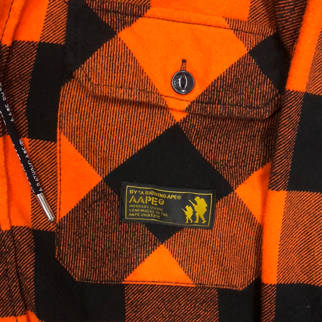 AAPE Workers Union BY *A BATHING APE Flannel Hoodie M