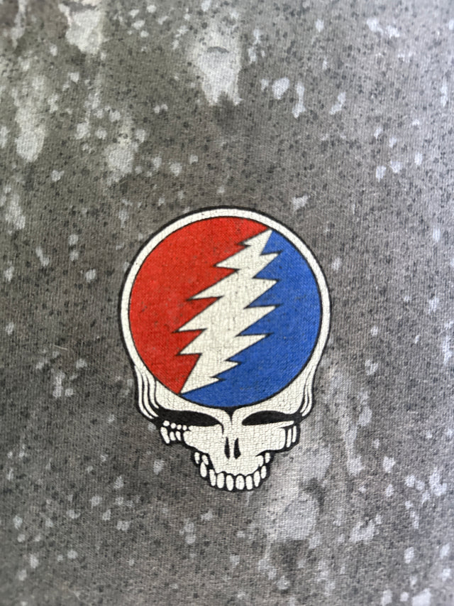 Vintage 1995 Grateful Dead “Steal Your Face” Tie-Dye Bleach Distressed T-Shirt (XL, Hanes USA)