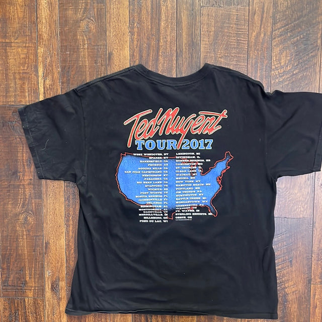 Ted Nugent Rockin America Again Tour 2017 T-Shirt XL