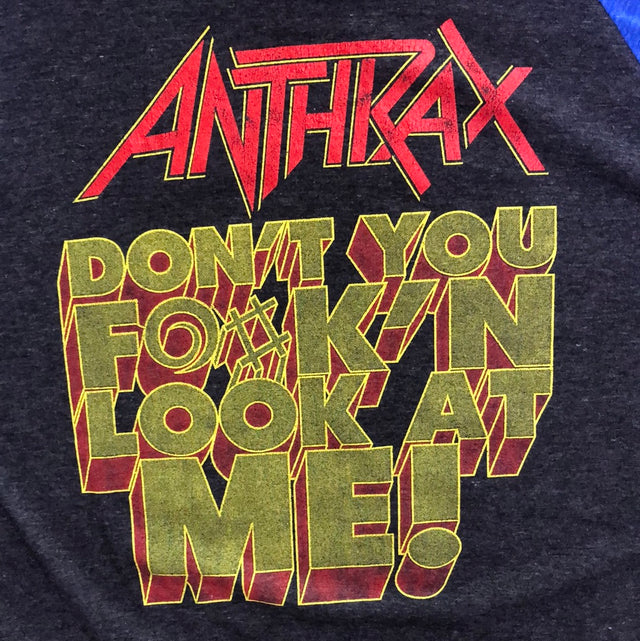Vintage 1989 Anthrax Don't You Fk'n Look At Me Brockum Ringer Large