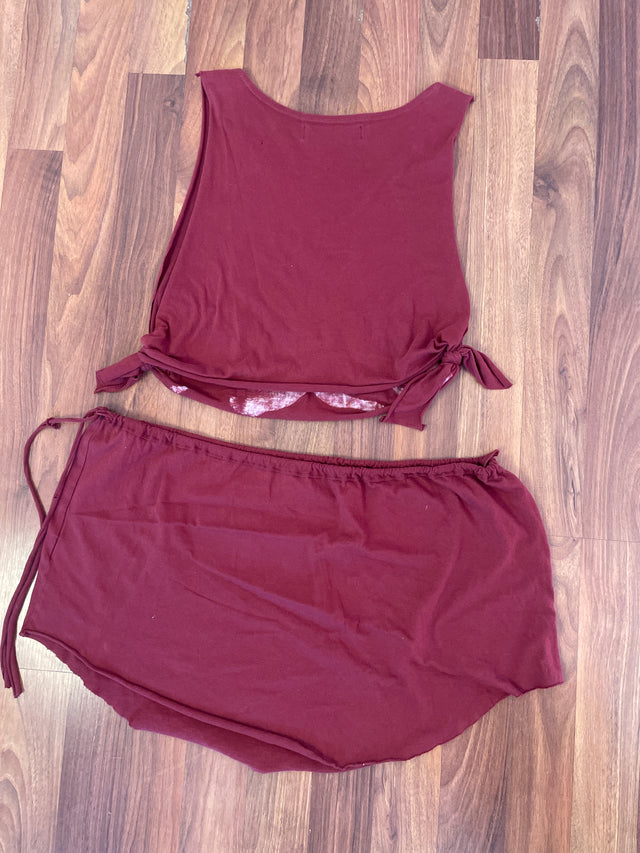 Milk Room Sunset Rodeo Two-Piece Set – Burgundy – Size Small