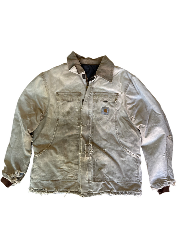 Vintage 1980s Carhartt Detroit Chore Coat – Distressed Workwear Jacket (Made in USA)
