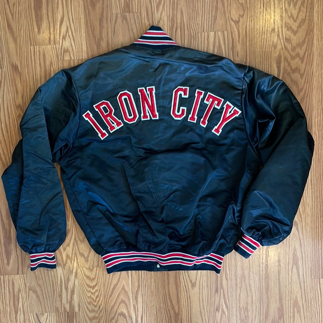 Vintage Iron City Beer Bomber Jacket Made In USA L