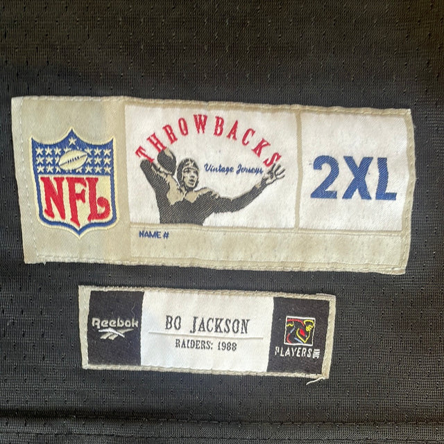 Reebok Vintage Collection Los Angeles Raiders Bo Jackson Black Jersey 2XL