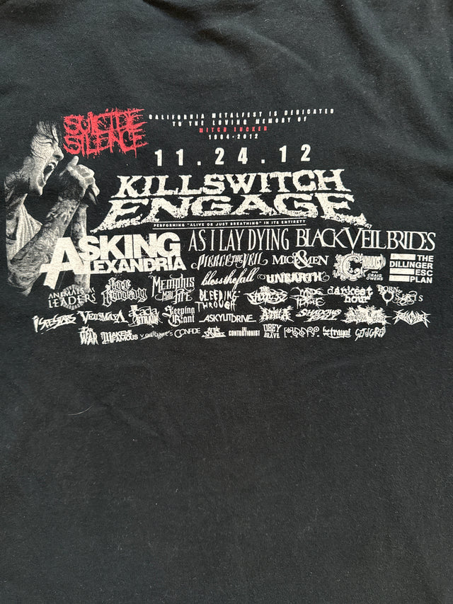 2012 California Metalfest VI Killswitch Engage Asking Alexandria Suicide Silence Tour T-Shirt XL