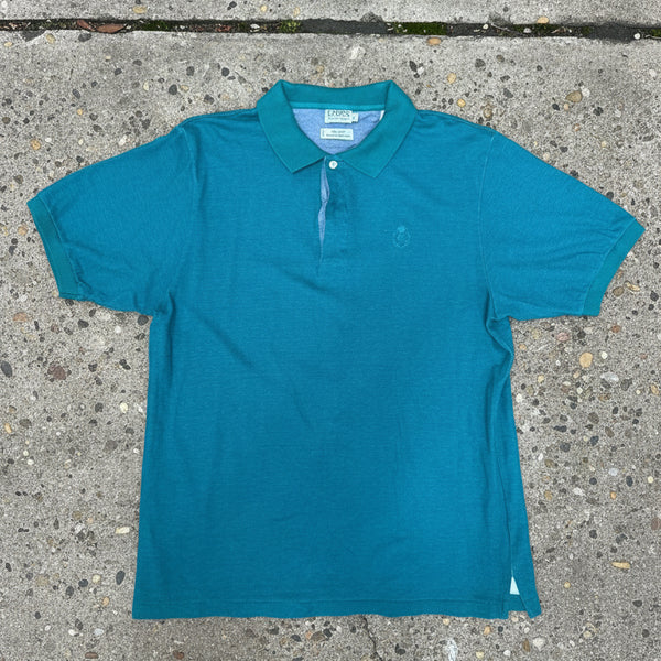 1990s Chaps Ralph Lauren Teal Polo – XL – Milk Room: Luxury