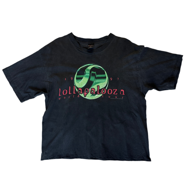 ☕新品L PaulRodgers WorldTour'97 オフィシャルTシャツ Vintage 1997 Lollapalooza World Tour T-Shirt XL, Black, Giant Tag