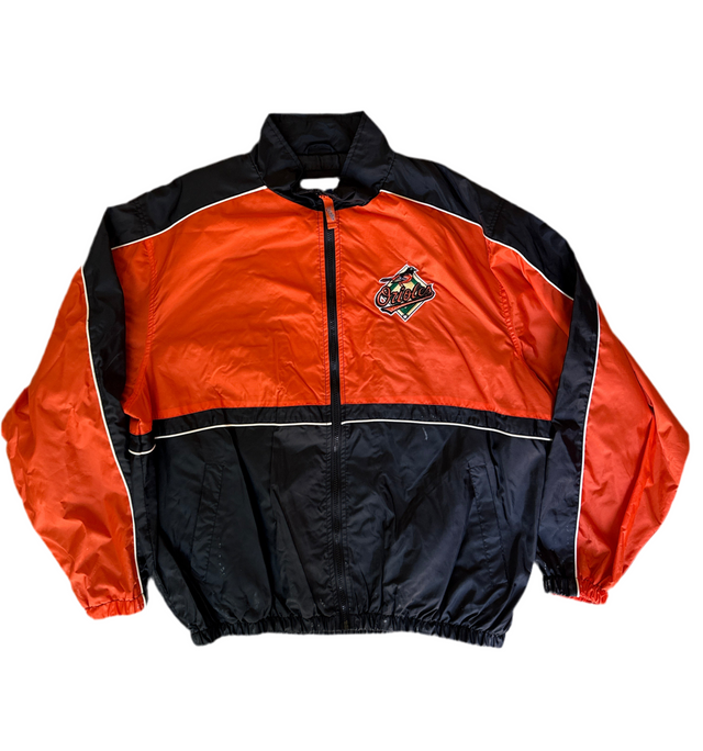 Vintage 1990s Baltimore Orioles MLB G-III Sports Windbreaker Jacket – Black/Orange – XL