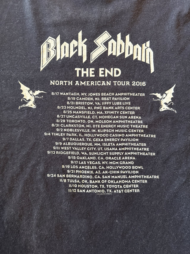 2016 Black Sabbath The End Final Tour North American Tour Tee Black Size L