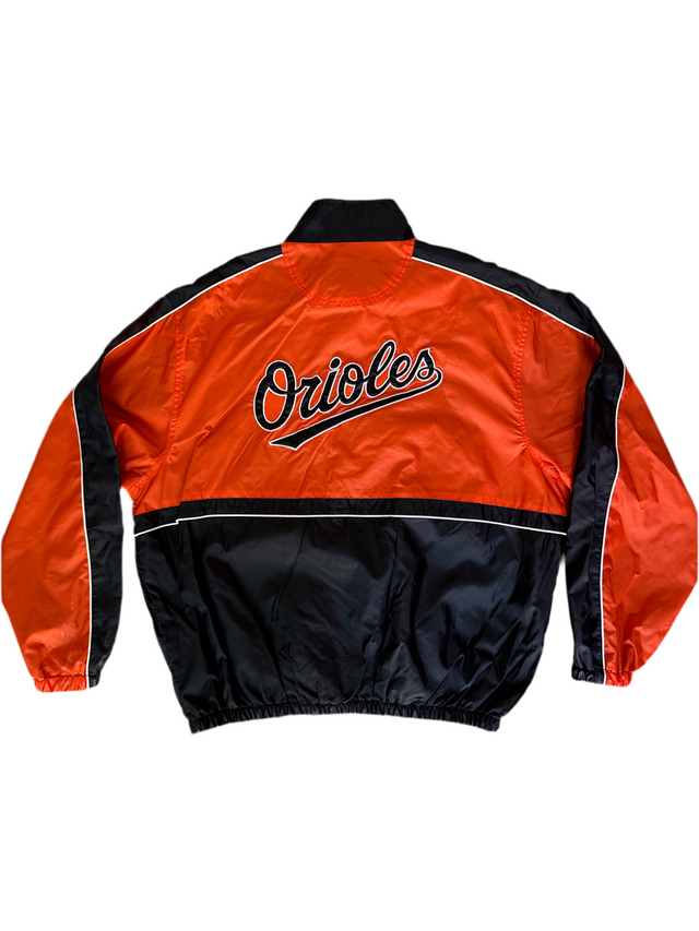 Vintage 1990s Baltimore Orioles MLB G-III Sports Windbreaker Jacket – Black/Orange – XL