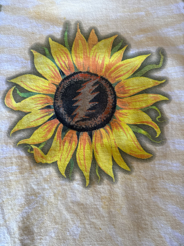 Vintage 1994 Grateful Dead Sunflower Skeleton Tie Dye T-Shirt Sundog Large
