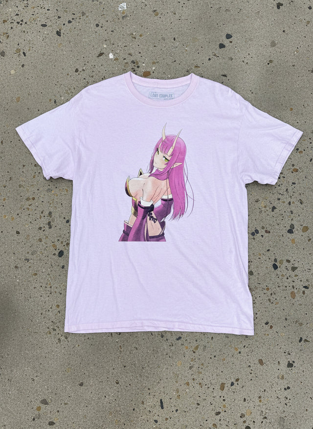 Lewd Complex Pink Anime Demon Girl Tee – Large