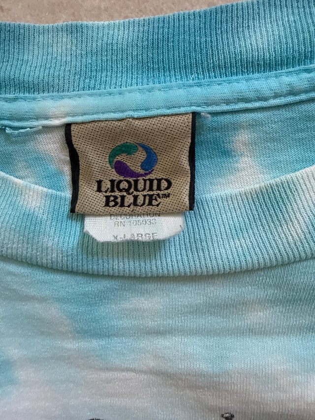Vintage 2003 Liquid Blue Alice In Wonderland Tie Dye T-Shirt USA Made Size XL
