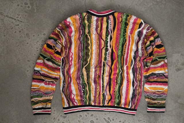 Vintage 1990s Coogi Australia 3D Textured Knit Sweater Multicolor Size L