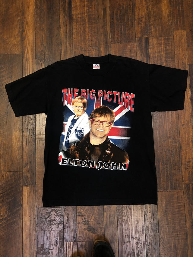 1990s Vintage Elton John The Big Picture American Tour T Shirt Large