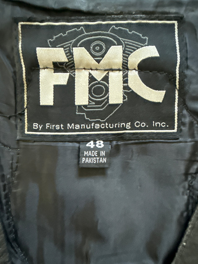 2008 FMC Harley-Davidson Eagle Leather Biker Vest Size 48 XL with ABATE Pins & 2008 Daytona Bike Week Pin