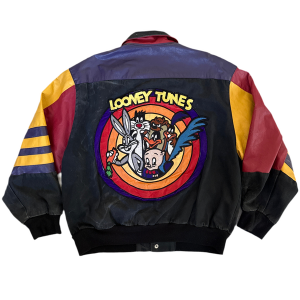 Jeff Hamilton Looney Tunes Jacket 激レア Jeff Hamilton Looney Tunes Medium Leather Bomber Jacket Wild Thing