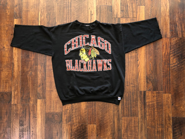 Vintage Chicago Blackhawks Distressed Crewneck XL
