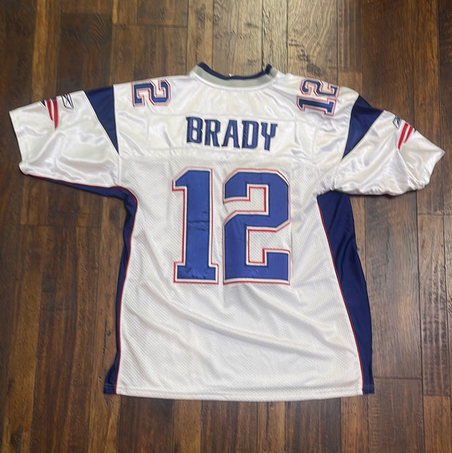NFL New England Patriots Tom Brady #12 Reebok Jersey Size 52 On Field Blue Stitched XL