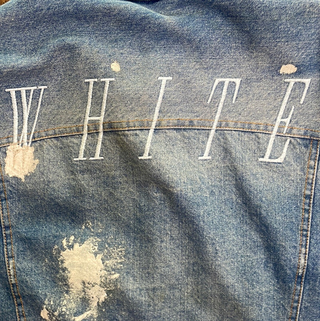 2013 Virgil Abloh Off White Paint Denim Jacket L