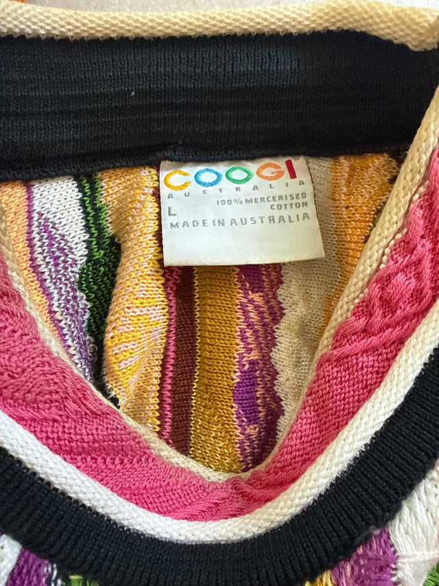 Vintage 1990s Coogi Australia Mercerized Cotton Sweater Size L Made In Australia