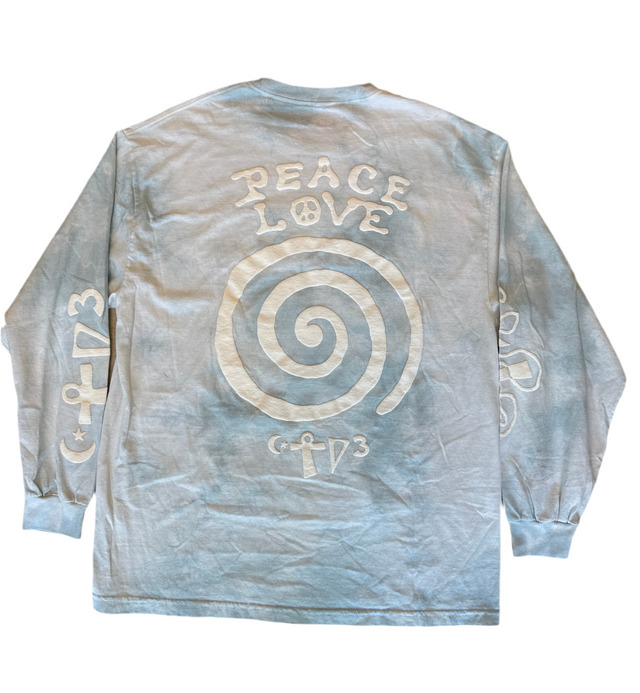 Jaden Smith CTV3 Tie-Dye Long Sleeve Shirt – Peace Love Graphic (Size Large)
