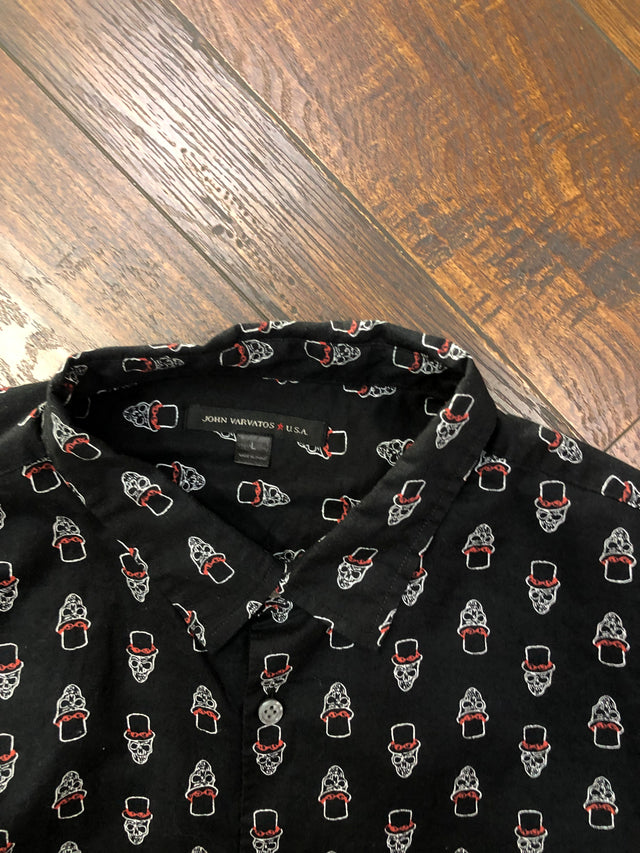 John Varvatos Star USA Skull Button-Up Shirt Large