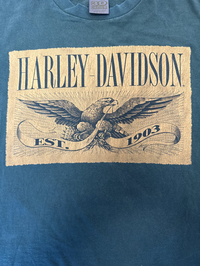 Vintage 1990s Harley-Davidson 3D Emblem Eagle Single Stitch T-Shirt Medium