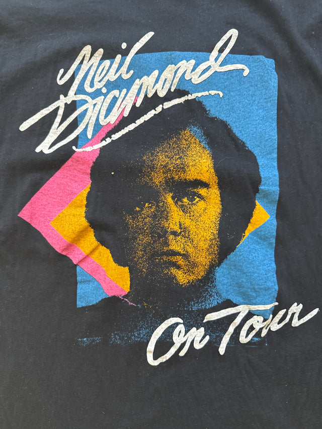 Vintage 1987 Neil Diamond On Tour Vintage Concert T-Shirt Size Large Made USA