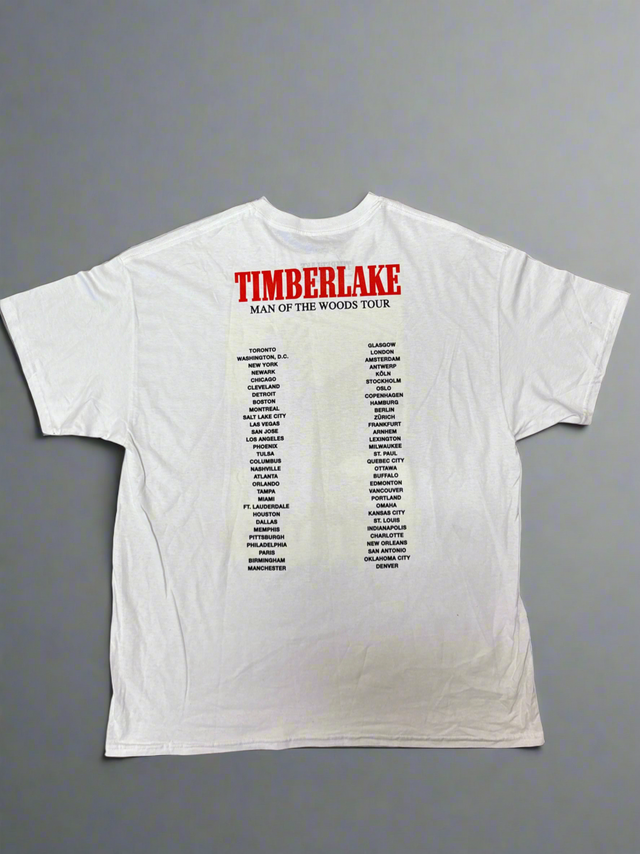 Justin Timberlake x Heron Preston “Man of the Woods” 2018 Tour Tee (White, XL)