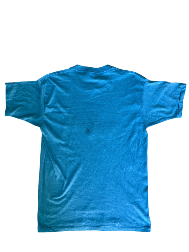 Vintage 1982 Chance Vought F4U Corsair Plane T-Shirt – Healthknit USA – Blue (Size L)