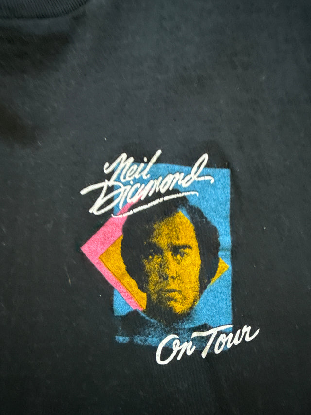 Vintage 1987 Neil Diamond On Tour Vintage Concert T-Shirt Size Large Made USA