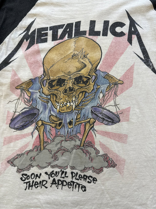 Vintage 1988 Metallica Pushhead Long Sleeve Raglan Shirt And Justice For All Era