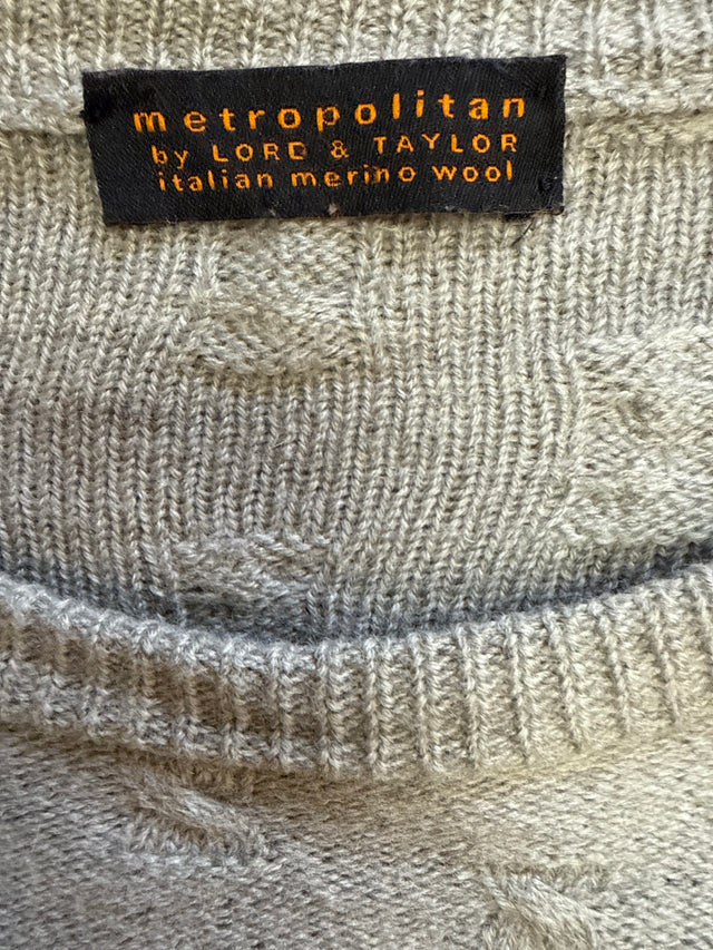 Lord & Taylor Metropolitan Italian Merino Wool Sweater – Light Gray (XXL)