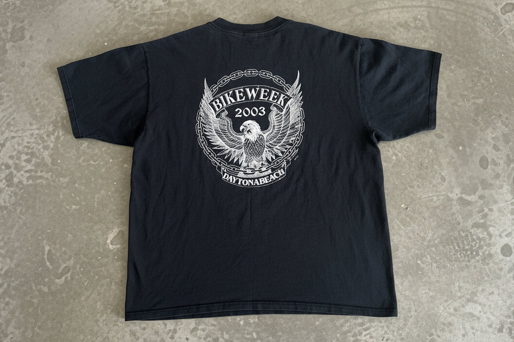 Vintage 2003 Bike Week Daytona Beach Iron Cross Chopper T-Shirt XL