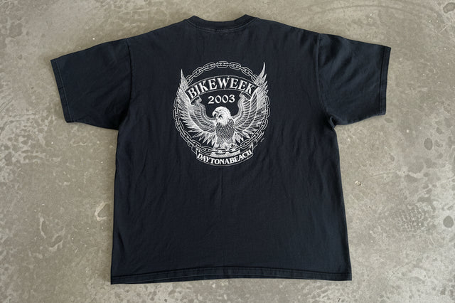Vintage 2003 Bike Week Daytona Beach Iron Cross Chopper T-Shirt XL