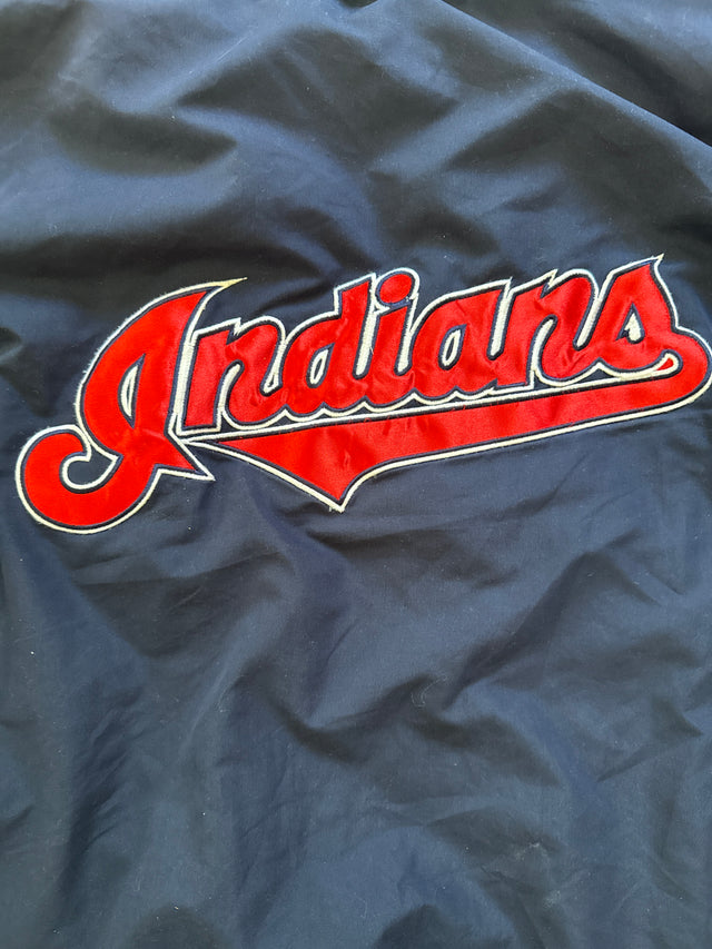 Vintage Y2K 2000s Cleveland Indians Genuine Merchandise Full Zip Windbreaker Jacket Size XXL