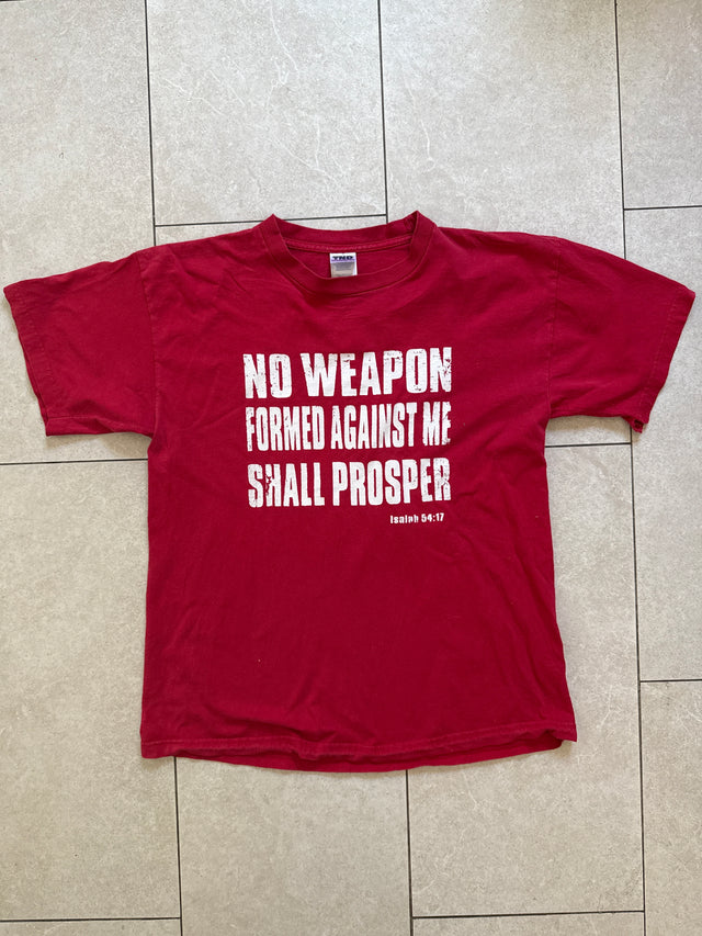 Vintage Y2K “God’s Got My Back” Isaiah 54:17 Christian Faith T-Shirt Large Red