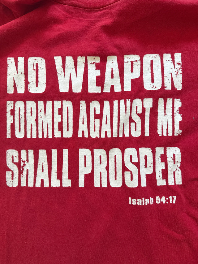 Vintage Y2K “God’s Got My Back” Isaiah 54:17 Christian Faith T-Shirt Large Red