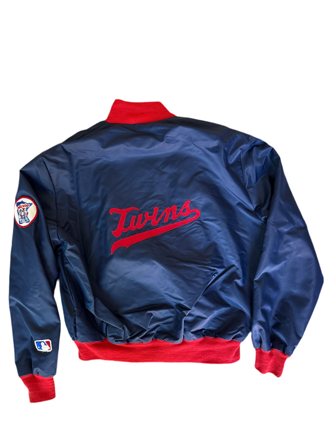 Vintage 1980s Minnesota Twins Satin Bomber Jacket – Size Large