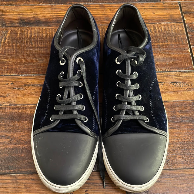 LANVIN Navy DBB1 Patent Captoe Sneaker 11 (No Box)