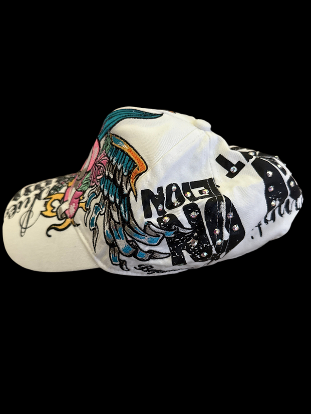 Vintage Y2K Bejeweled by Susan Fixel Rhinestone Tattoo Cap