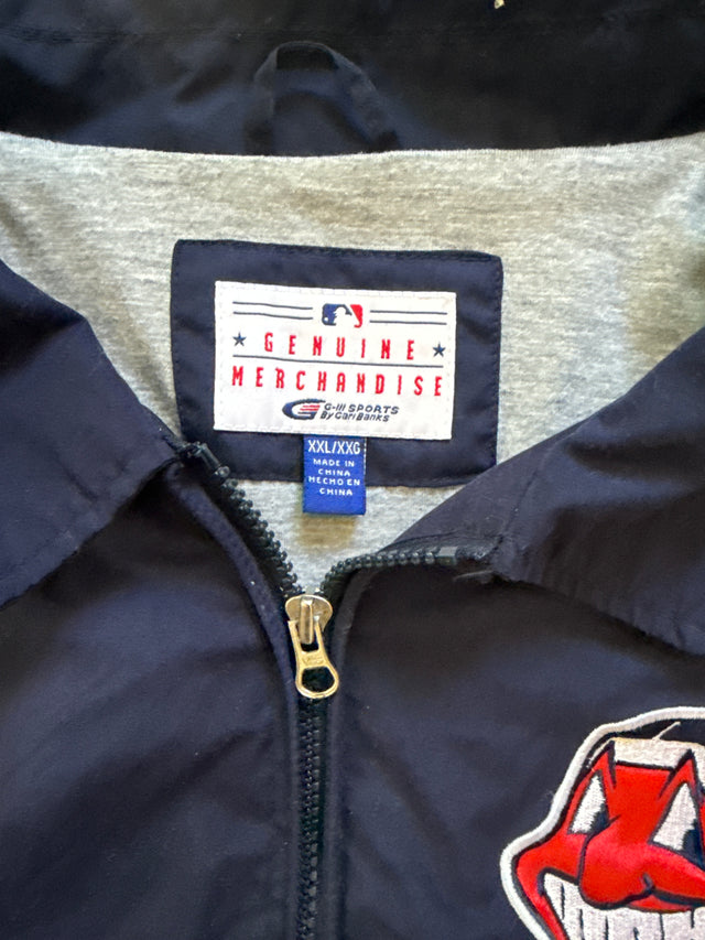 Vintage Y2K 2000s Cleveland Indians Genuine Merchandise Full Zip Windbreaker Jacket Size XXL