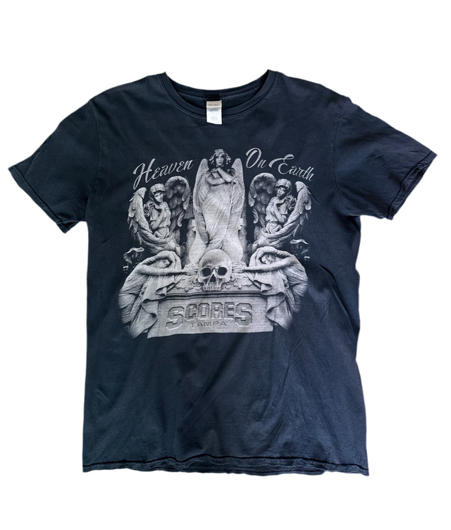 Vintage Y2K Scores Tampa “Heaven on Earth” Tee Angel & Skull Graphic Size L