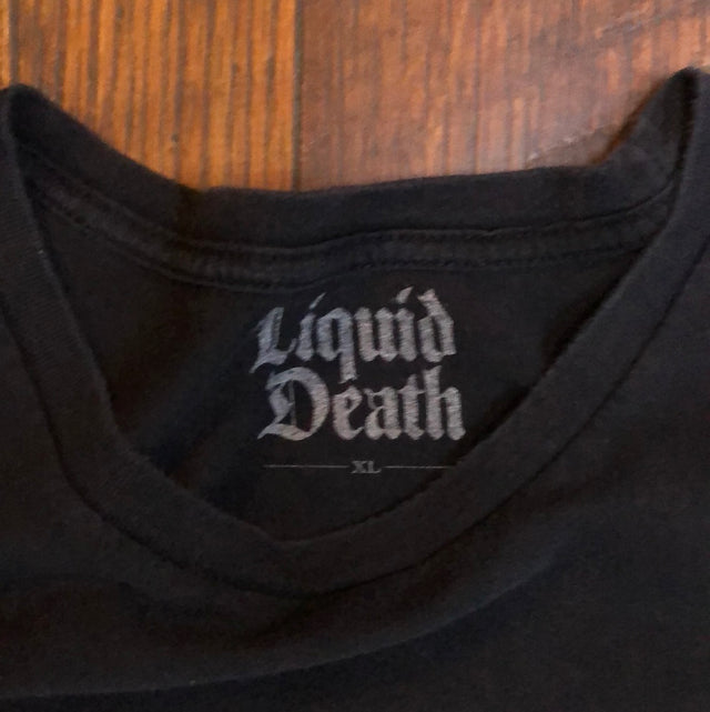Liquid Death Mountain Water Grim Reaper Shirt XL