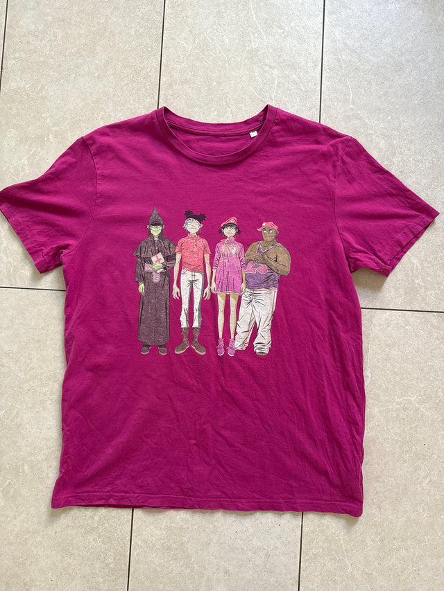 Gorillaz  T-Shirt Stanley Stella Organic Cotton Pink US Large