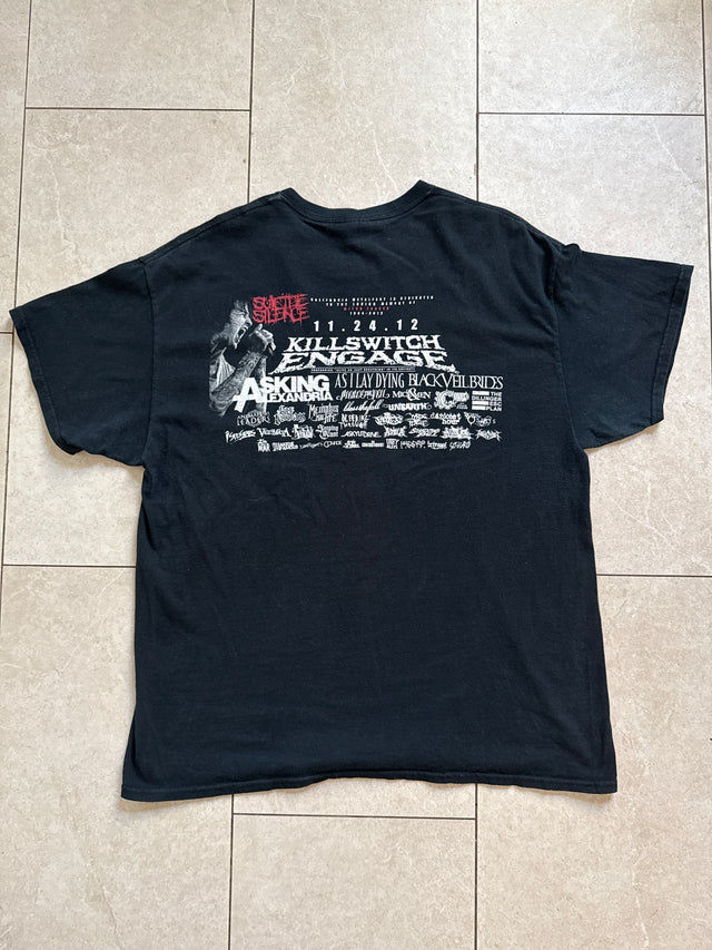 2012 California Metalfest VI Killswitch Engage Asking Alexandria Suicide Silence Tour T-Shirt XL