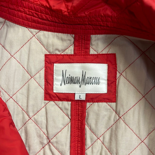 Neiman Marcus Red Quilted Jacket L