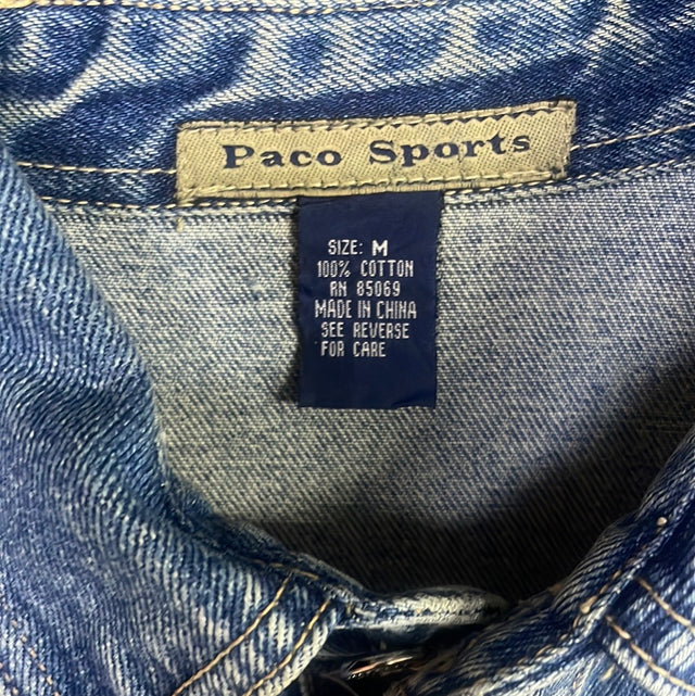 Vintage Paco Jeans Demin Button Up Short Sleeve M