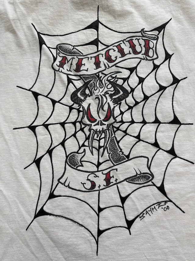Vintage 2000 Metallica MetClub 2001 James Hetfield Art Spider Web Skull T-Shirt XL